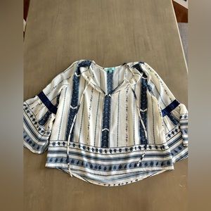 Blouse, 3/4 length bell sleeves, size medium